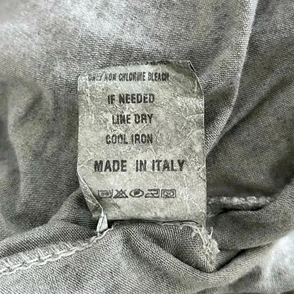 Belle France Boho Lagenlook Sage Embellished Lace Tunic Knit Chiffon Top Size L - Picture 10 of 10